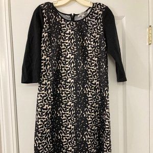 Black and White Midi Sheath Dress, size M